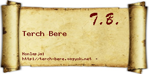 Terch Bere névjegykártya